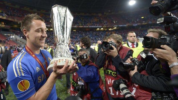 John Terry with the Europa League trophy