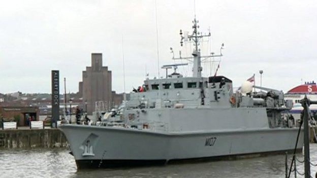 Warships sail into Liverpool