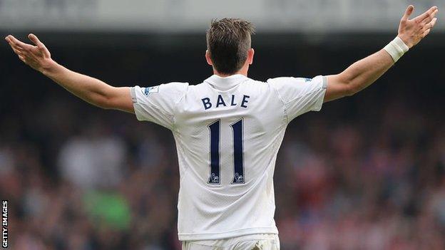 Gareth Bale salutes the Tottenham fans