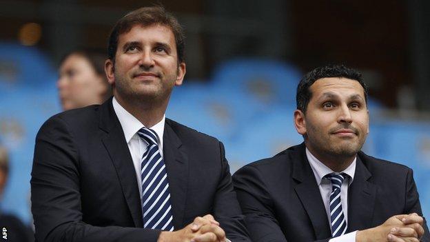 Ferran Soriano (l) and Khaldoon Al Mubarak