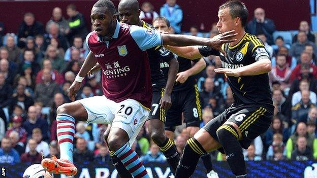 Christian Benteke in action against Chelsea