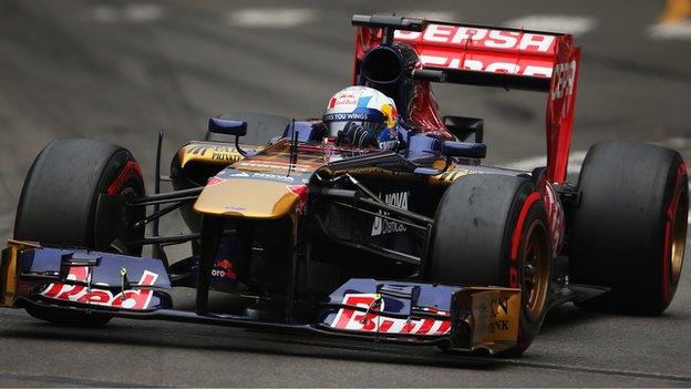 Jean eric-Vergne racing for Toro Rosso