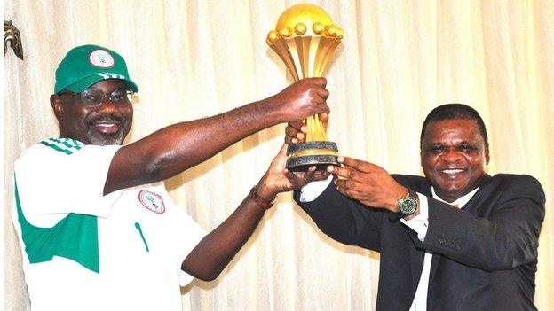 Nigeria Football Federation vice-president Mike Umeh (right)