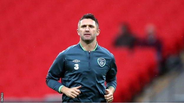 Robbie Keane training at Wembley on Tuesday