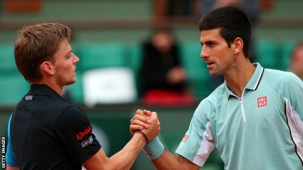 Novak Djokovic and David Goffin