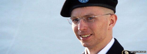 Bradley Manning walking in Fort Meade, Maryland