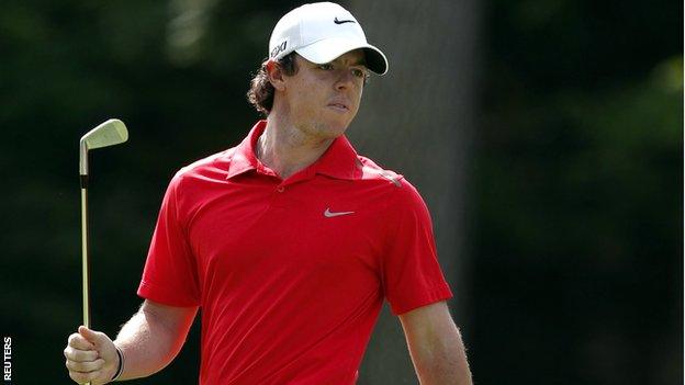 A frustrated Rory McIlroy