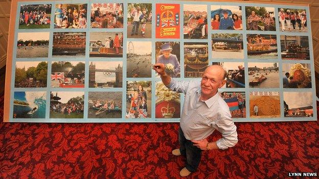 Dave Evans with his giant puzzle at Sandringham