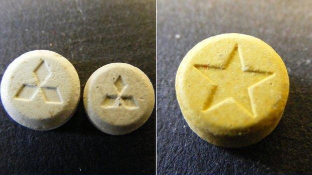 Images of tablets being sold as ecstasy