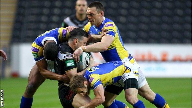 Hull's Shannon McDonnell is tackled