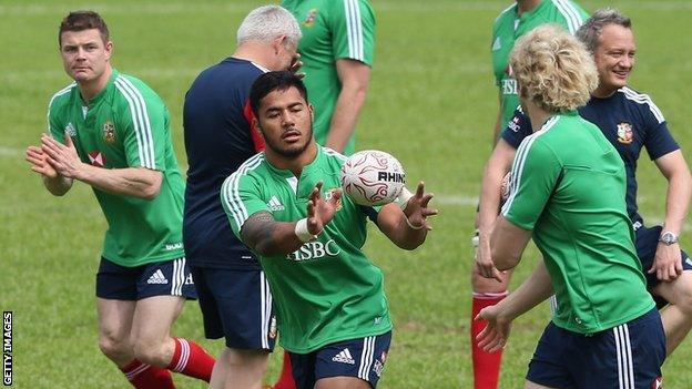 British and Irish Lions during training