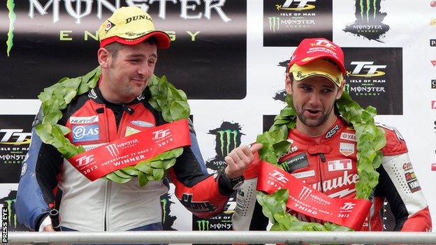 Michael Dunlop was joined in the Supersport podium by his brother William who took third