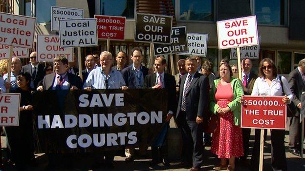 Court closure protest at Holyrood