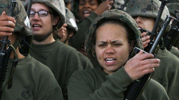 Women Marines train at Parris Island