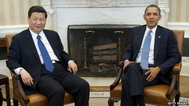 Xi Jinping and Barack Obama.