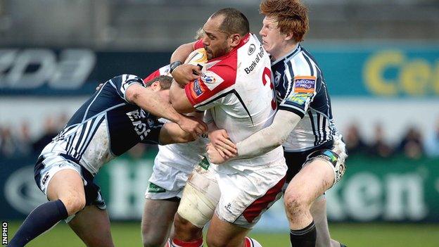 John Afoa break through a tackle