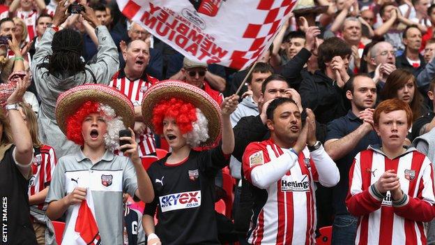 Brentford fans at Wembley