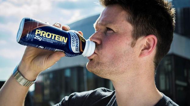 Man drinking protein shake