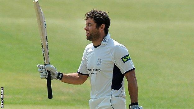 Neil McKenzie celebrates his century