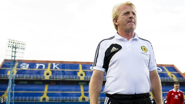 Scotland manager Gordon Strachan at the Maksimir Stadium