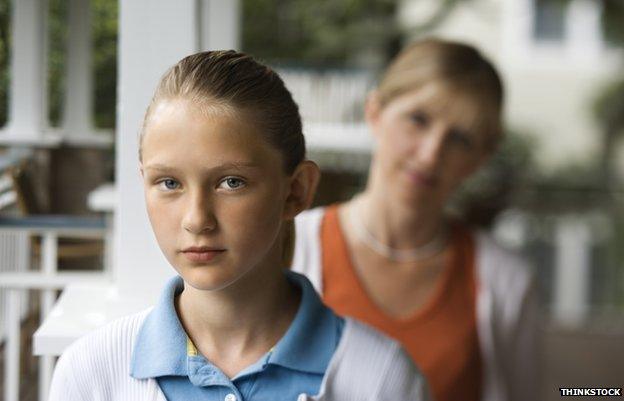 Mother and daughter (posed by models)