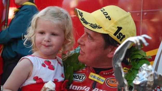 John McGuinness with his daughter Maisie