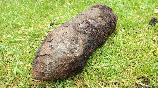 Bomb found by Carole Longhorn in Norfolk