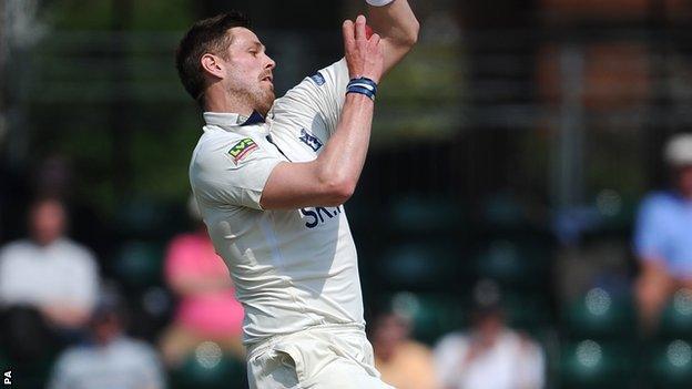 Boyd Rankin in full flight at Guildford