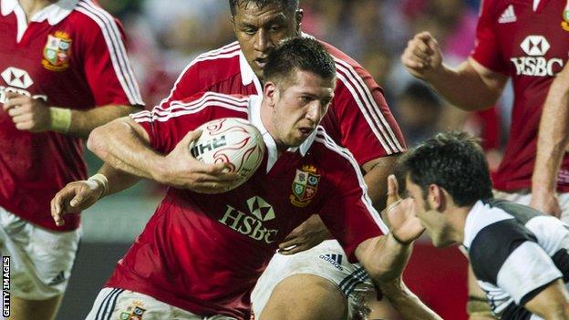 Justin Tipuric in action for the British and Irish Lions against the Barbarians in Hong Kong