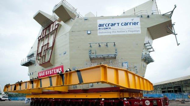 Carrier section loaded on to barge