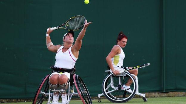 Lucy Shuker and Jordanne Whiley played together at Wimbledon last year