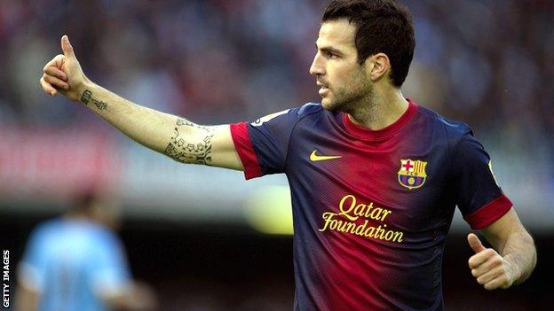 Barcelona midfielder Cesc Fabregas