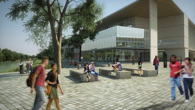 Artist's impression of University of Northampton Waterside campus