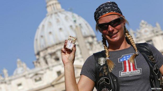 A biker on St Peter's Square, 16 June