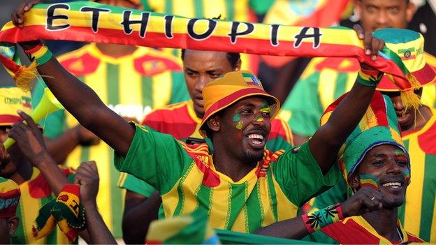 An Ethiopian football fan