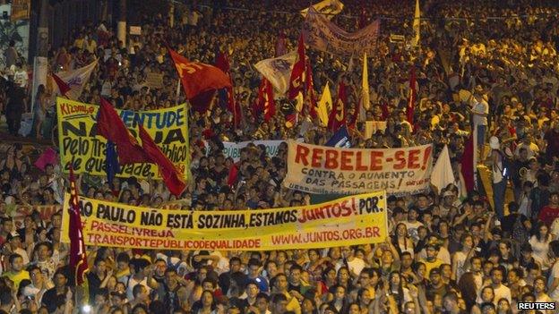 Protest in Belem, Para state on 17 June 2013