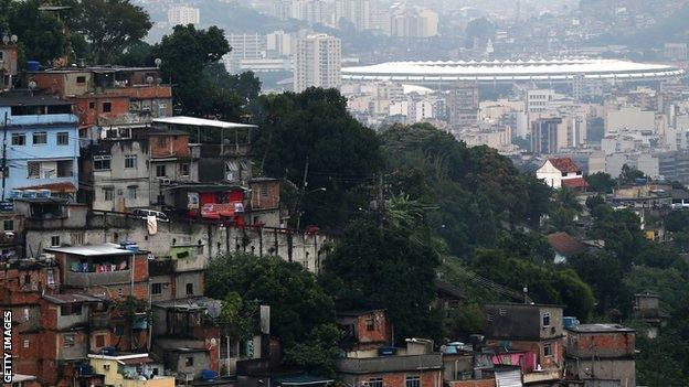 Favela and the Maracana stadium