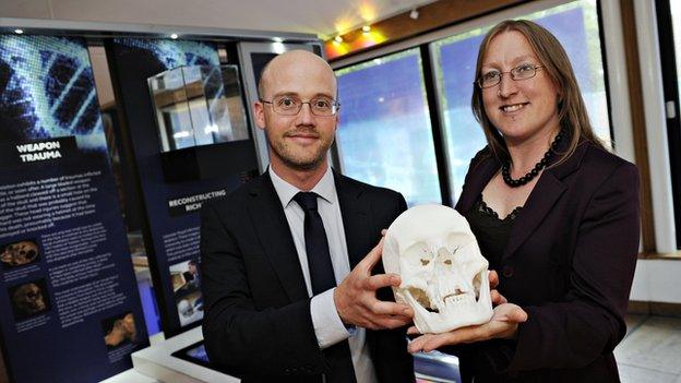 Professor Russell Harris, from Loughborough University, and senior curator Laura Hadland