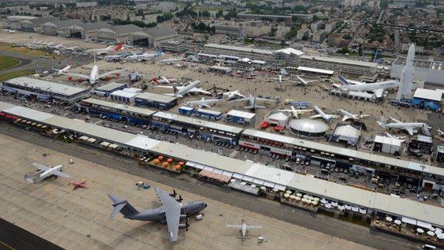 Aerial shot of the Paris Air Show