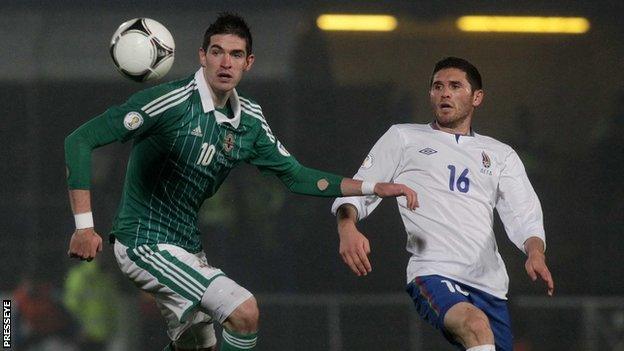 Kyle Lafferty in action for N Ireland