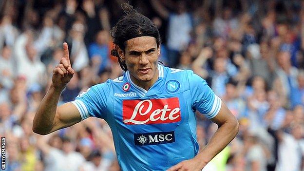 Napoli striker Edinson Cavani