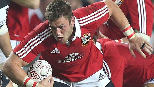 Dan Lydiate in action for the British and Irish Lions