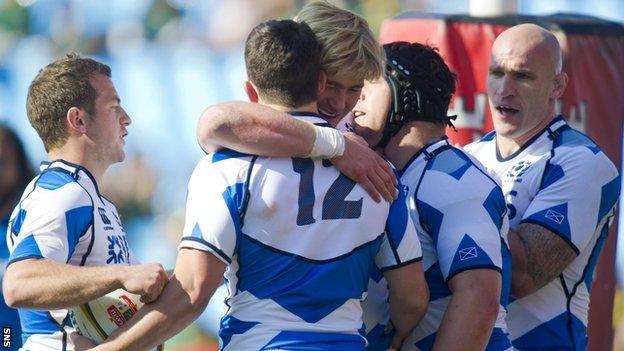 Scotland players celebrating