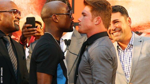 Floyd Mayweather Jr and Saul Alvarez