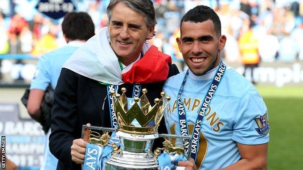 Carlos Tevez (right)