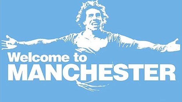 The poster that welcomed Carlos Tevez to Man City