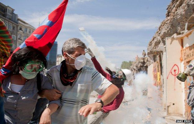 Protesters in Istanbul