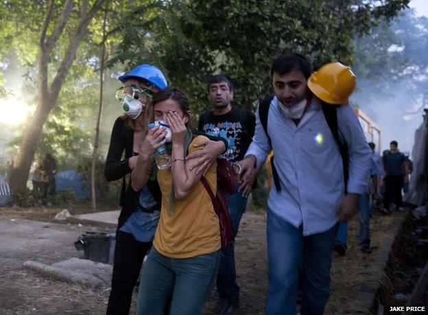 The clearing of Gezi Park