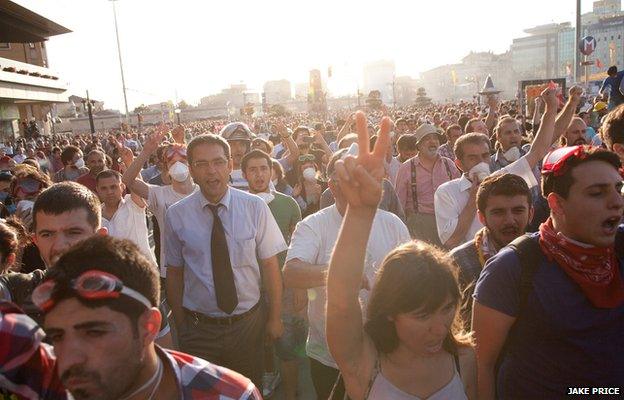 Protesters in Istanbul