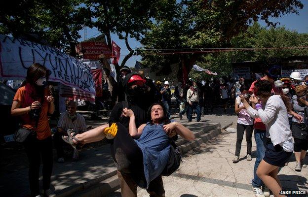 Protesters in Istanbul